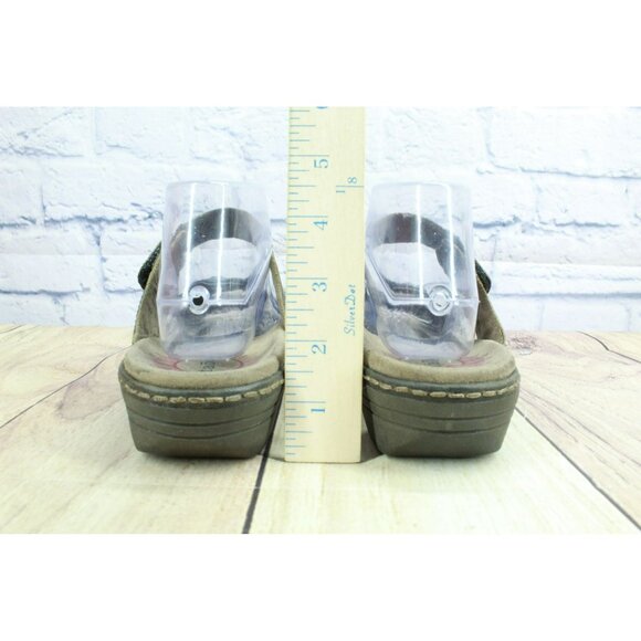 Taos Miracle Brown Leather Slip-on Comfort Casual Wedge Sandals Size 10 - Picture 6 of 9